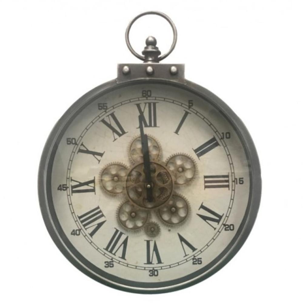 vintage vreckove hodiny nastenne hodiny loft design nastenna dekoracia pohyblivy mechanizmus jedalen starozitna ozubene koleso hodiny velka striebro bronz lameridiana zariadovaci obchod.jpg